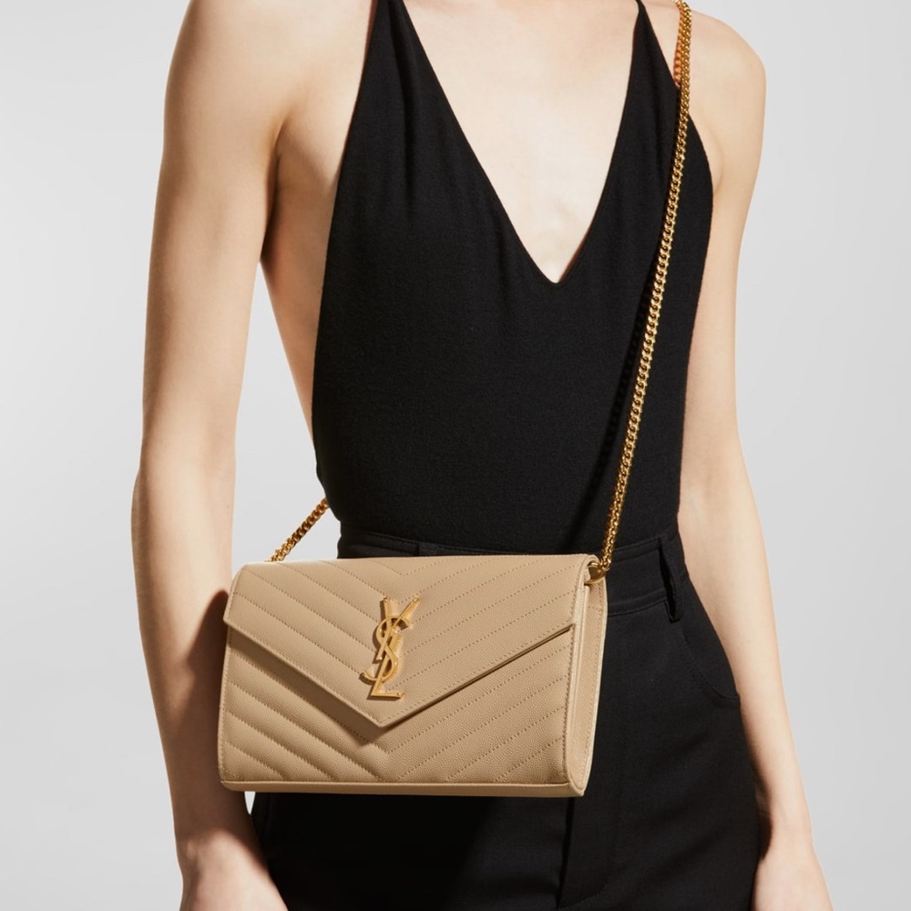 Saint Laurent YSL monogram wallet on chain